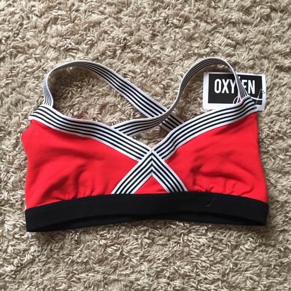 Red and Black Sports Bra Top - Picture 1 of 2